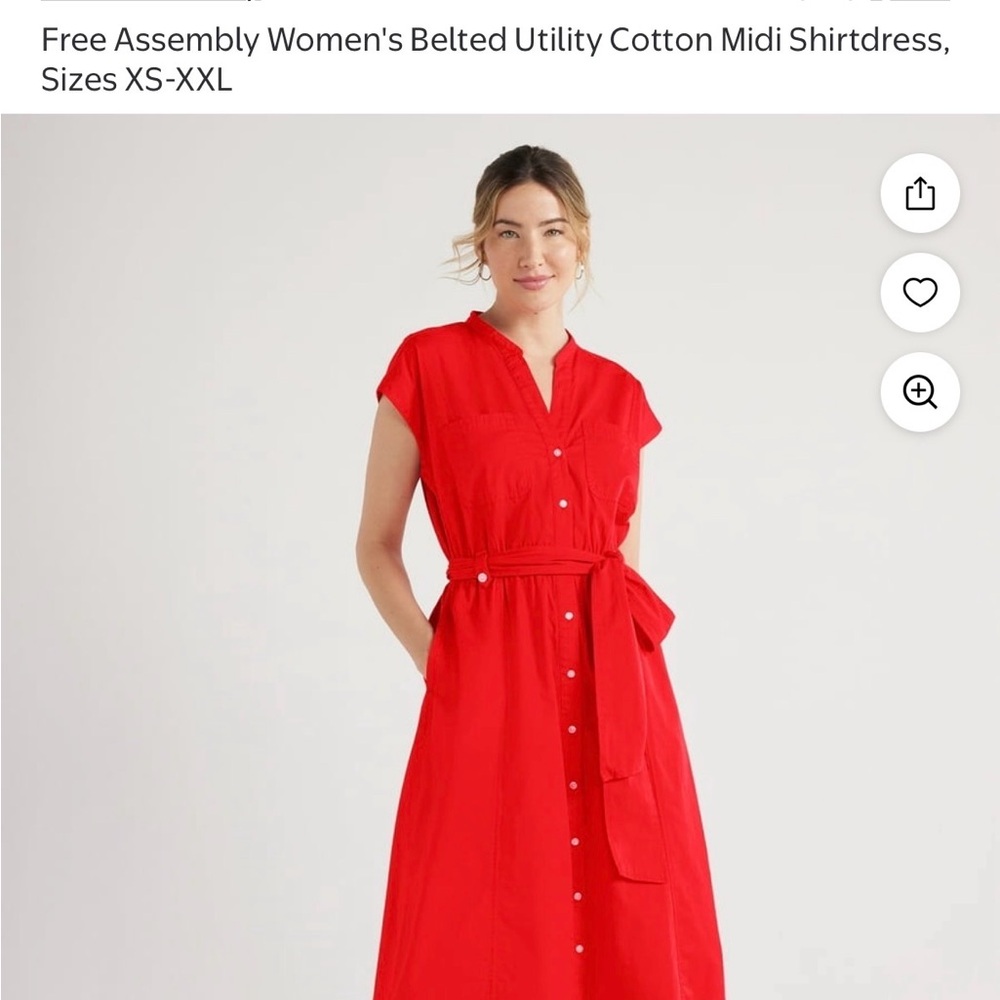 Vibrant Red Pocketed Dress